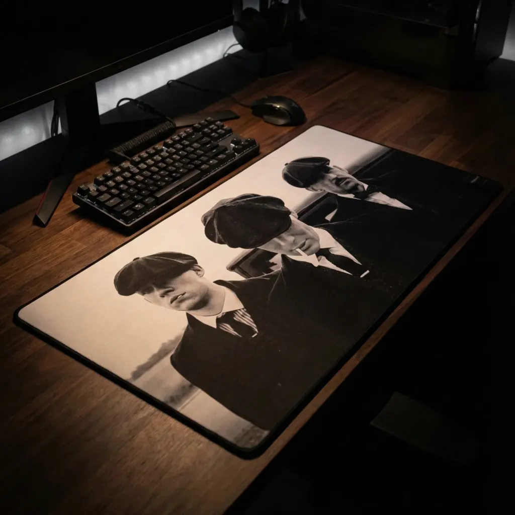 Peaky Blinders classic grayscale Desktop mat by Urbanrat