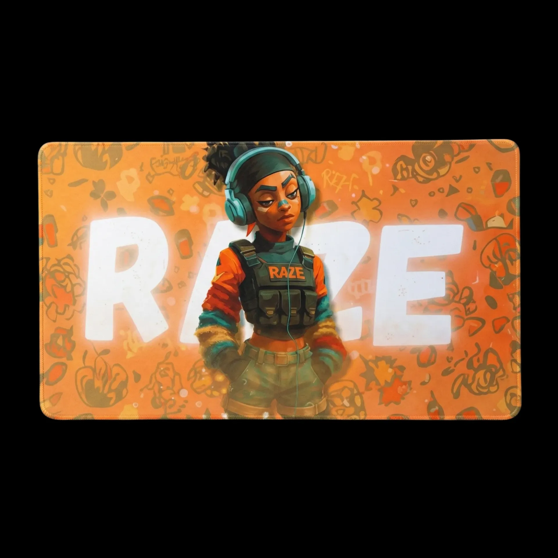 Raze valorant character Desktop mat by Urbanrat