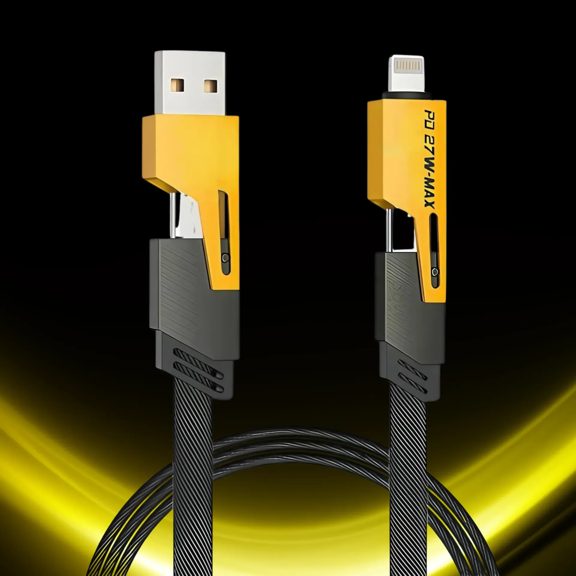 Urbanrat 4 in 1 Charging Cable Fast Charging 65W, USB C Cable 4-in-1 USB Multi Charging Cable