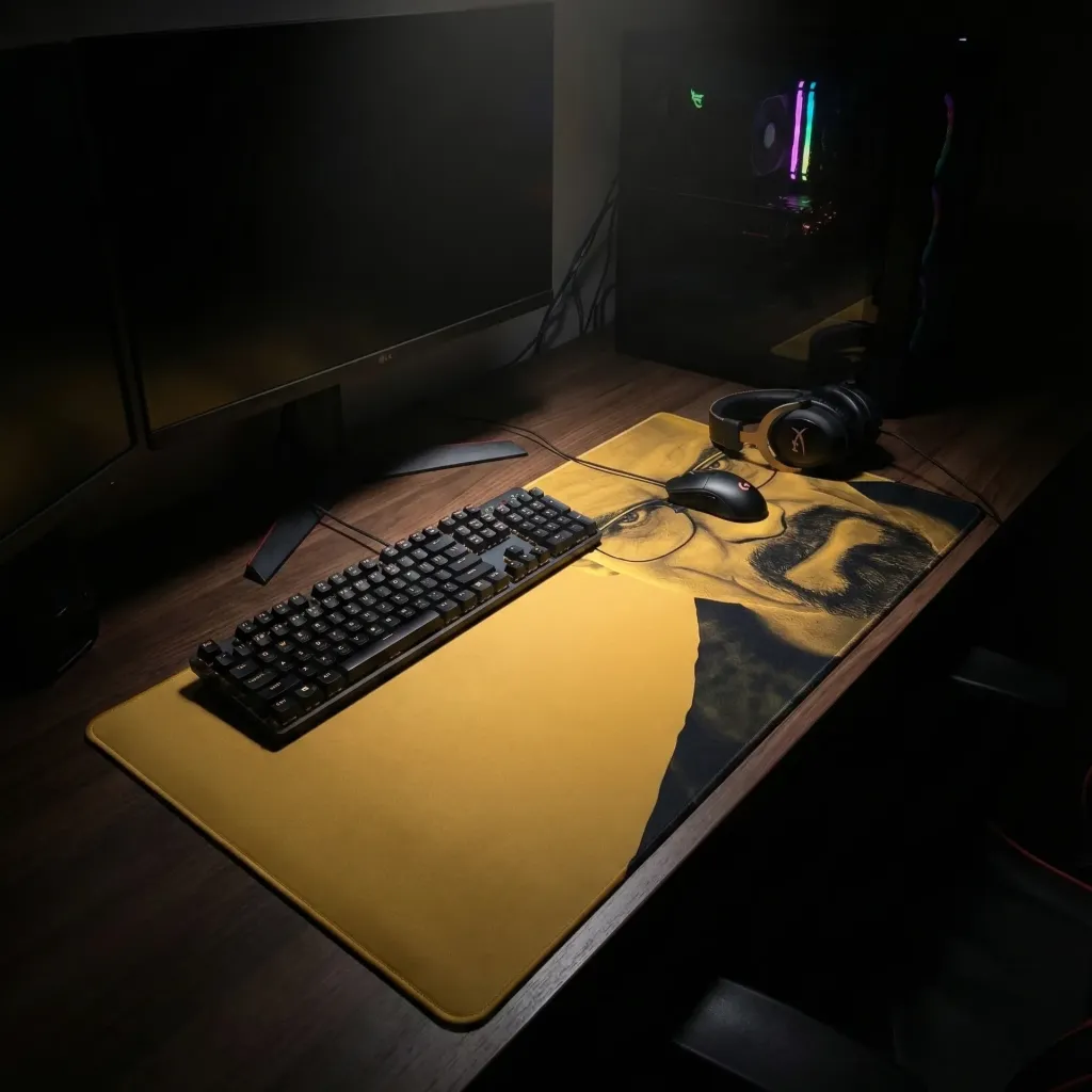 Pablo Escobar Desktop Mat (Yellow) by Urbanrat