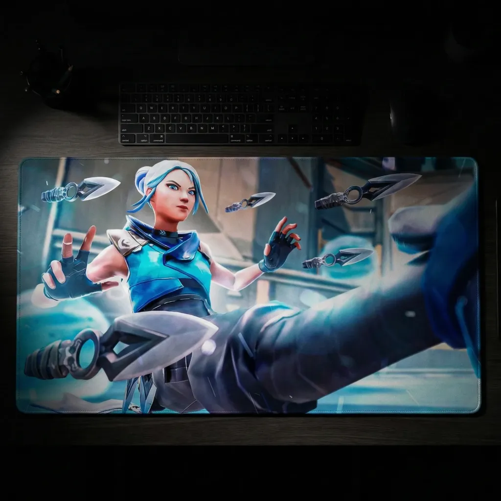 Jett Valorant character Desktop mat by Urbanrat